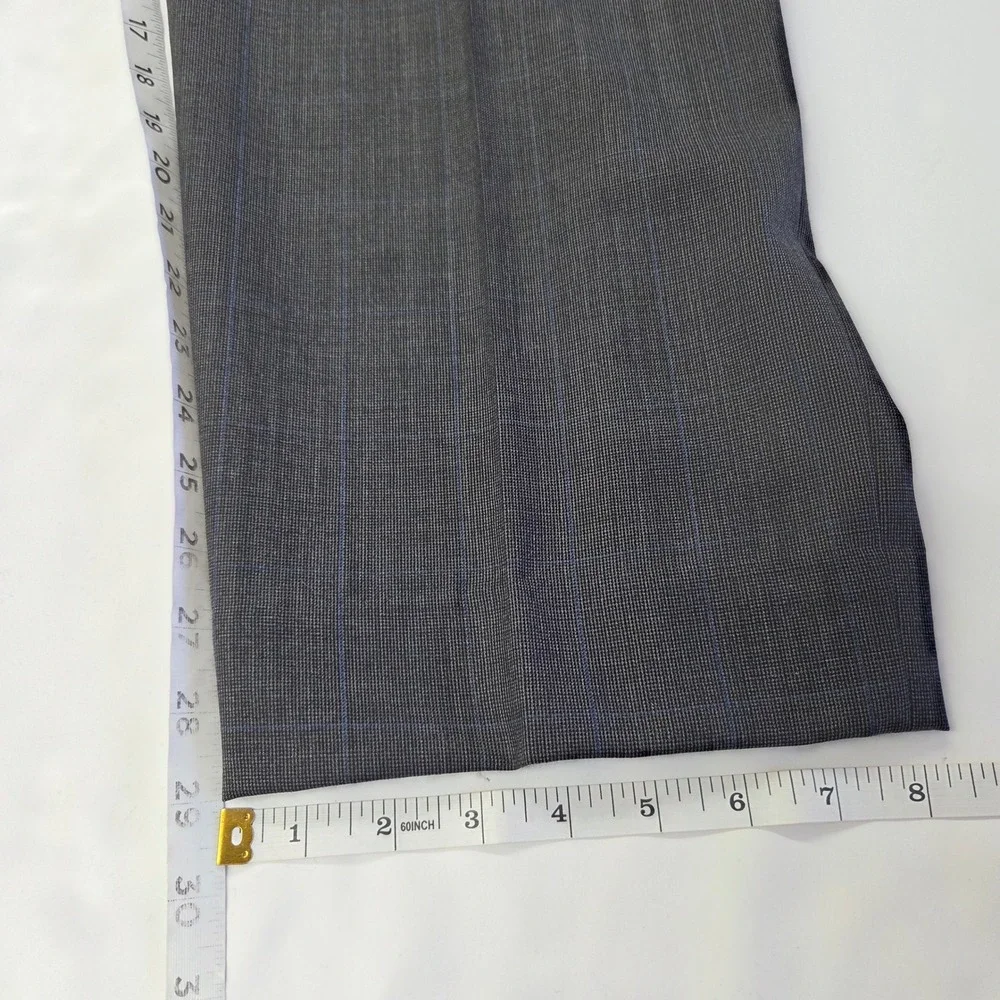Ralph Lauren Men's Charcoal Blue Plaid Wool Suit 2 Piece Jacket‎ 44R Pants 38x29